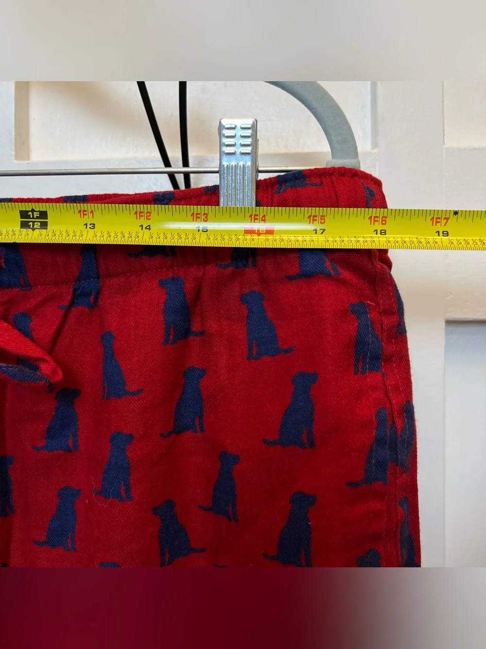 J. Crew Men's Red Blue Golden Retriever Lab Dog Print Flannel Pajama Pants Large